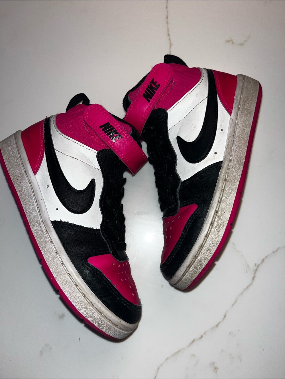 Nike girls high tops classic Jordan’s pink black vguc 13c